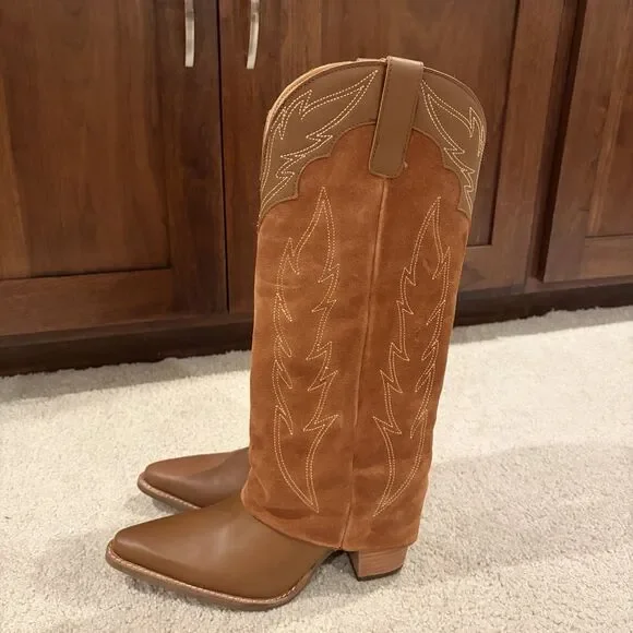 Try On/demo Dingo Women's Wild Fire Western Boots Brown Size 9 Dl2280 Cowboy - Picture 14 of 15